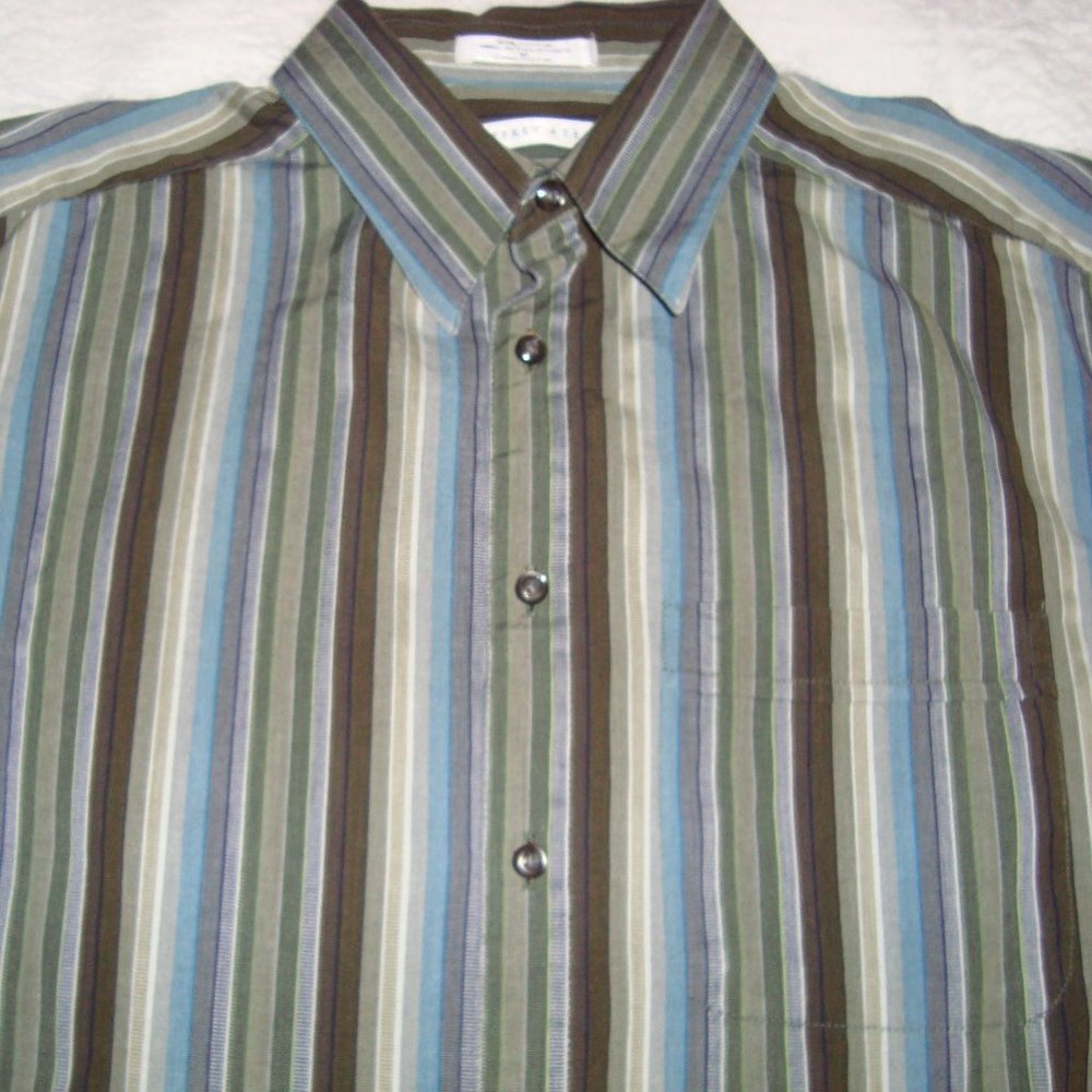 Geoffrey Beene Men's Striped Button Up Dress Shirt Sz. M